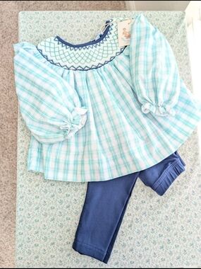 18 Mos Busy Bee Smocks Long Sleeve Smocked Pant Set